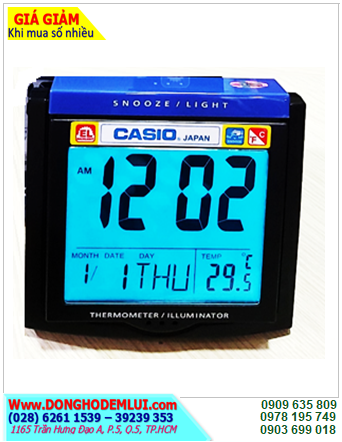 Casio DQ-750-1DF, Đồng hồ Báo thức Casio DQ-750-1DF chính hãng /có hiển thị và đo nhiệt độ phòng  |Bảo hành 01 năm
